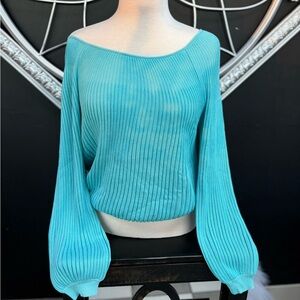 Off shoulder ribbed top